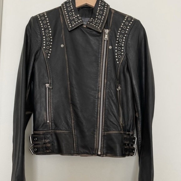 Bagatelle NYC Asymmetrical Studded Genuine Soft Leather Moto Jacket Size S - Picture 13 of 17